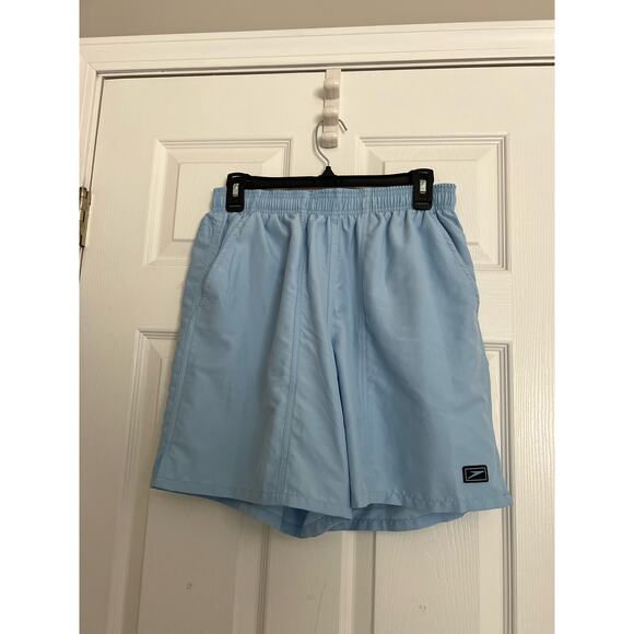 Speedo Baby Blue Lined Swim Trunks Board Shorts Men's Sz: Medium - Picture 1 of 4